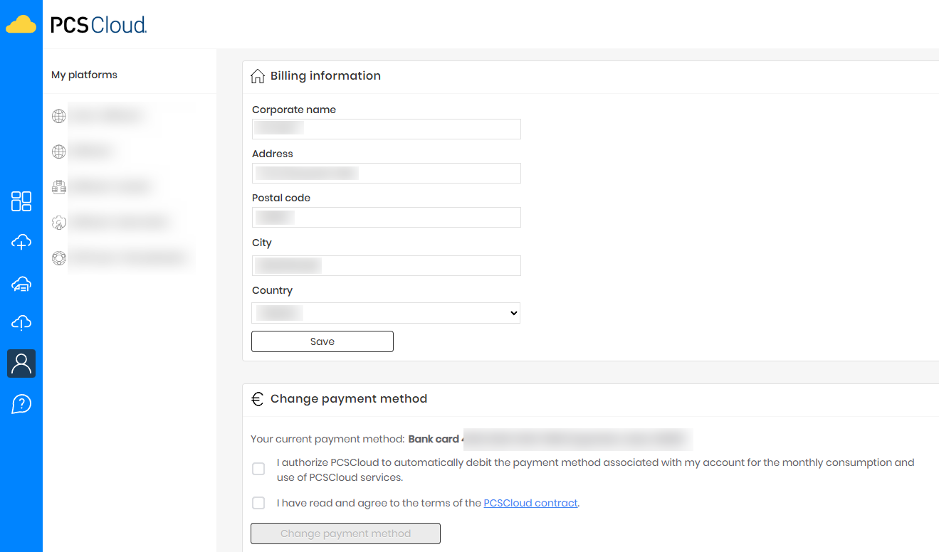 How to update my billing informations ? (billing address, TVA number ...
